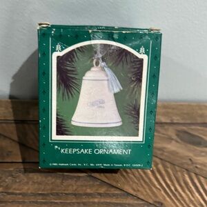 Vintage Christmas Ornament Hallmark Mother And Dad Bell With Original Box 1985